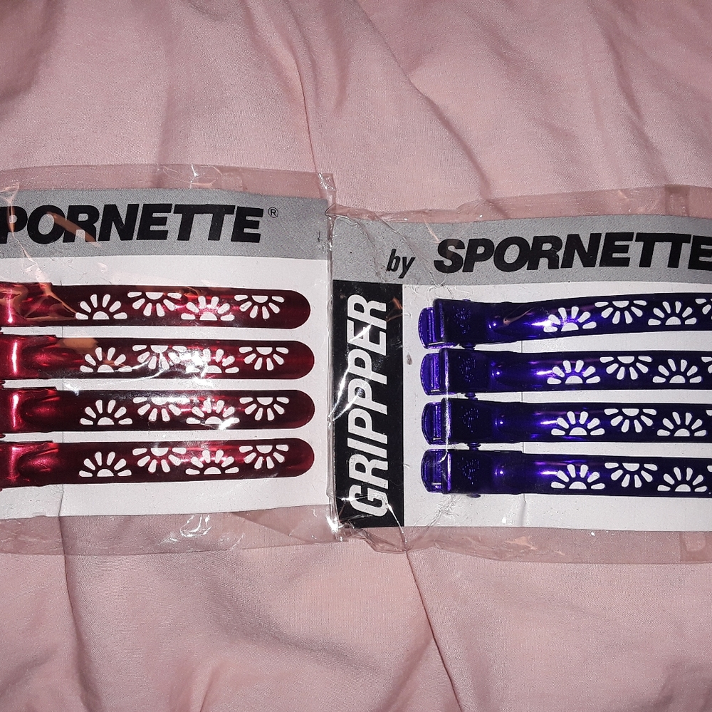 New Gripper Hair Clips Metallic Purple and Red